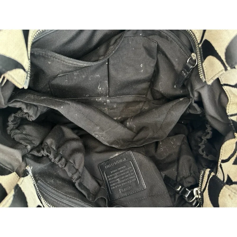 DAMAGED/ WORN COACH XL Tote / Diaper Bag /Signature C'S/ F13803/ Black